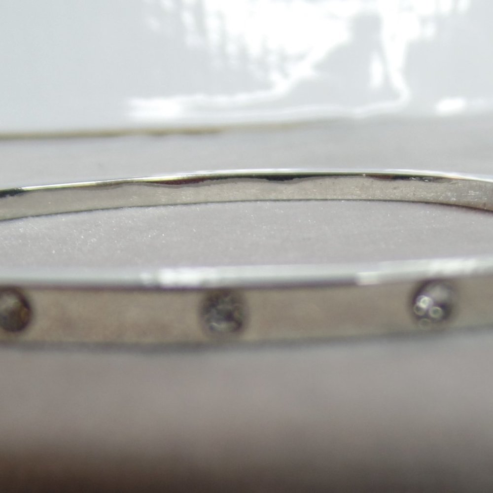 Silvertone Bracelet CZ Clip Clasp Hinged - Picture 10 of 10
